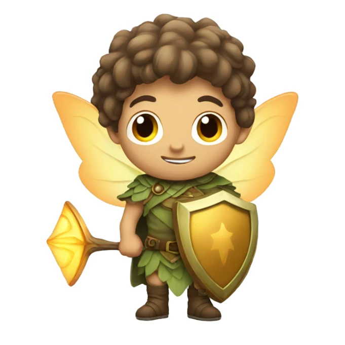 male fairy with shield sticker