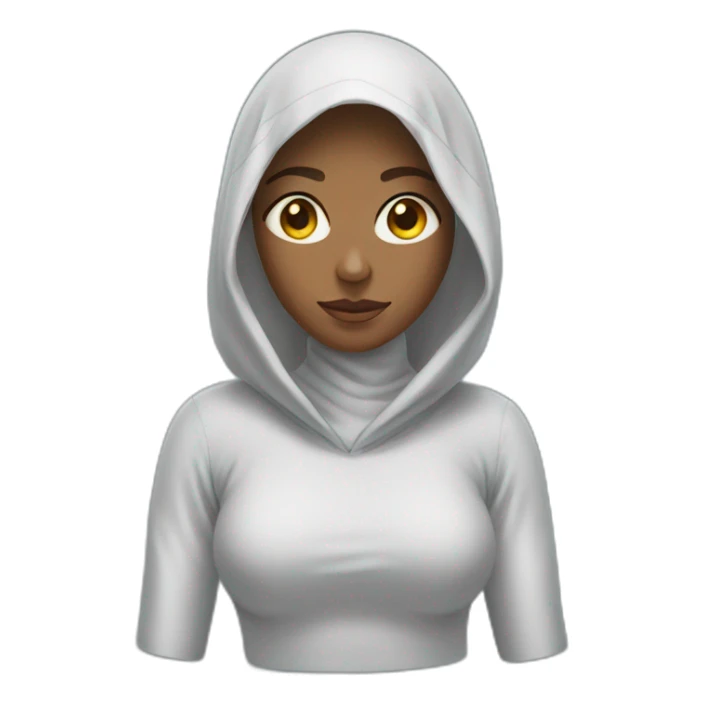 The veiled girl is wearing a gym outfit sticker