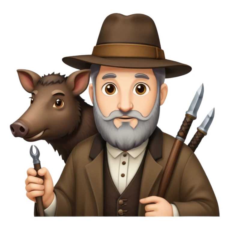 Jewish rabbi hunting wild boar sticker