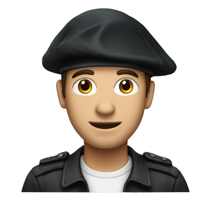 French Man with a French black béret sticker