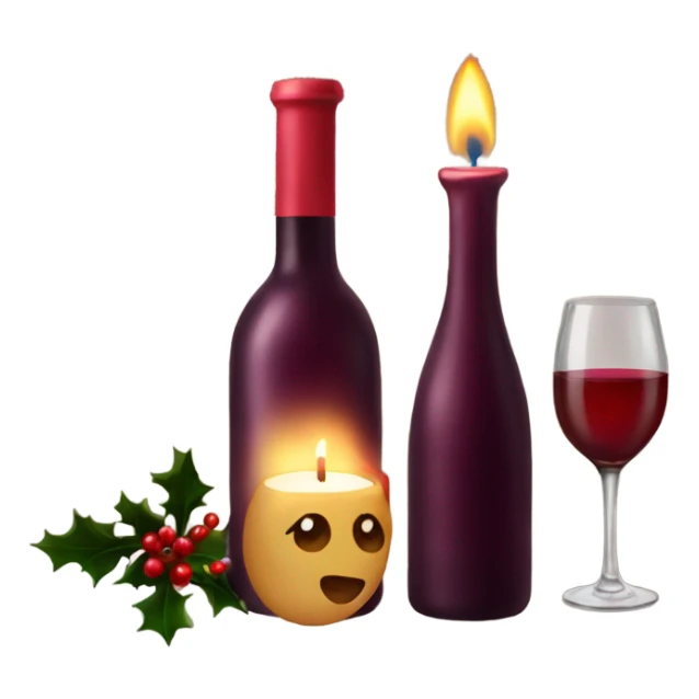 Wine and Christmas candles sticker