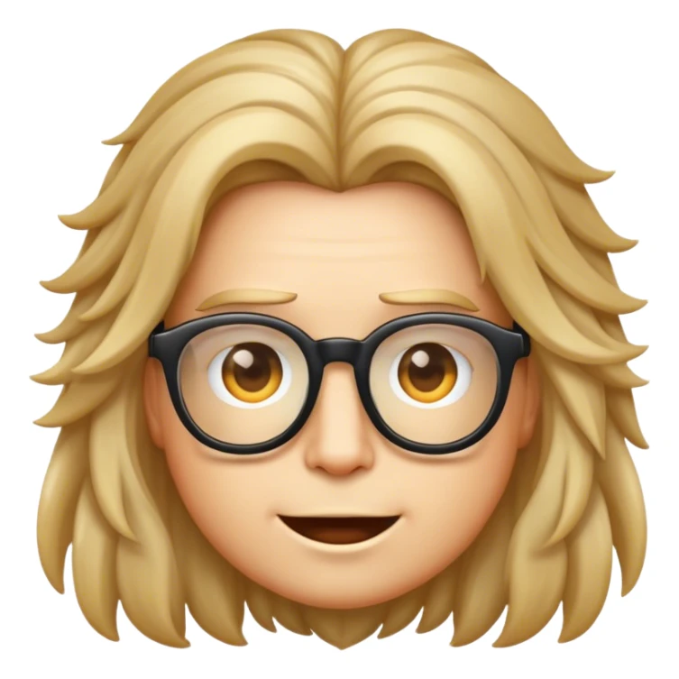 emoji with majestic hair wearing glases sticker