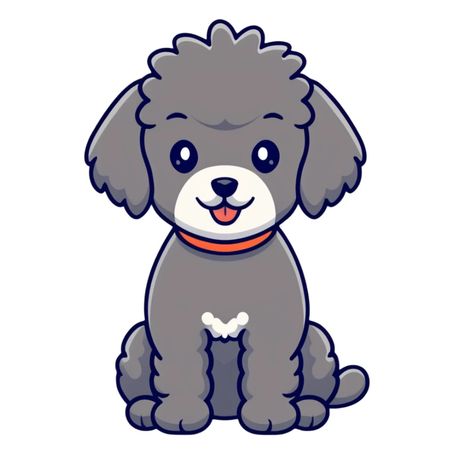 black french poodle dog sticker
