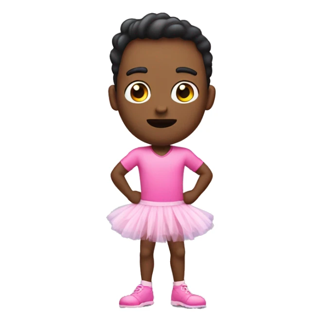 Nervous handsome male in pink tutu,full body sticker