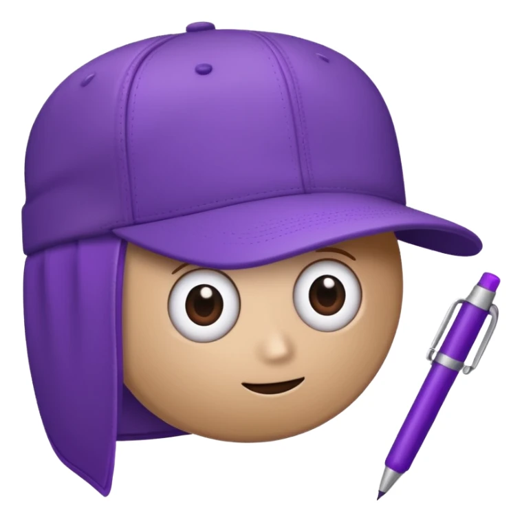 A plastic brown ball cap and the long rectangle purple. (With a pen) And looks like a BFDI style sticker