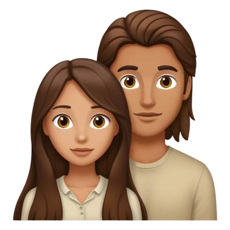 brunette long haired girl and her brunette boyfreind sticker