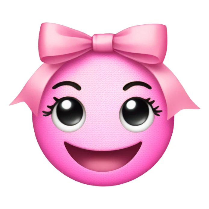 Smiley with pink little bows and eyelashes  sticker