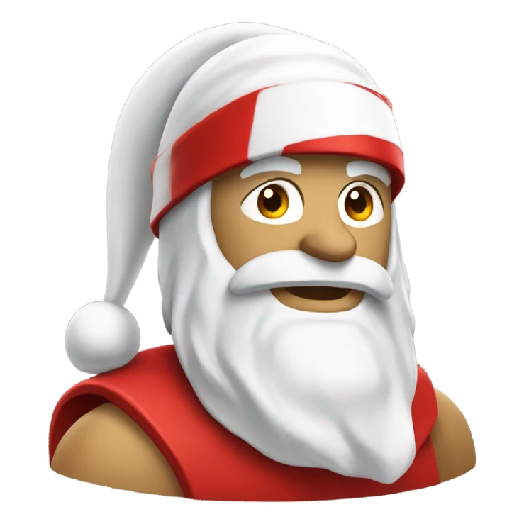 white spartan male wearing red santa hat sticker