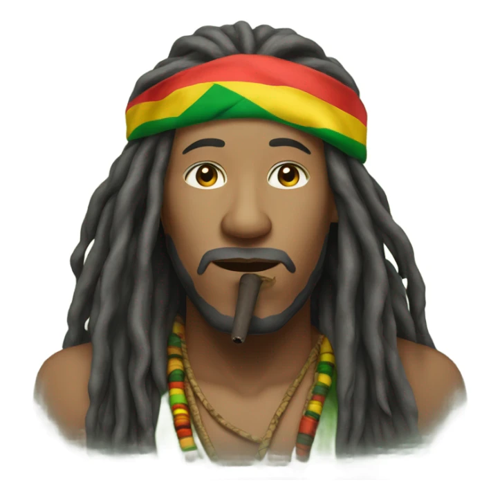 Rasta Asian man smoking cigar  sticker