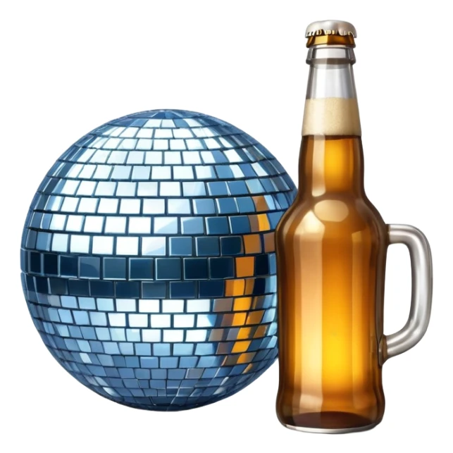 bola de discoteca bebiendo cerveza sticker
