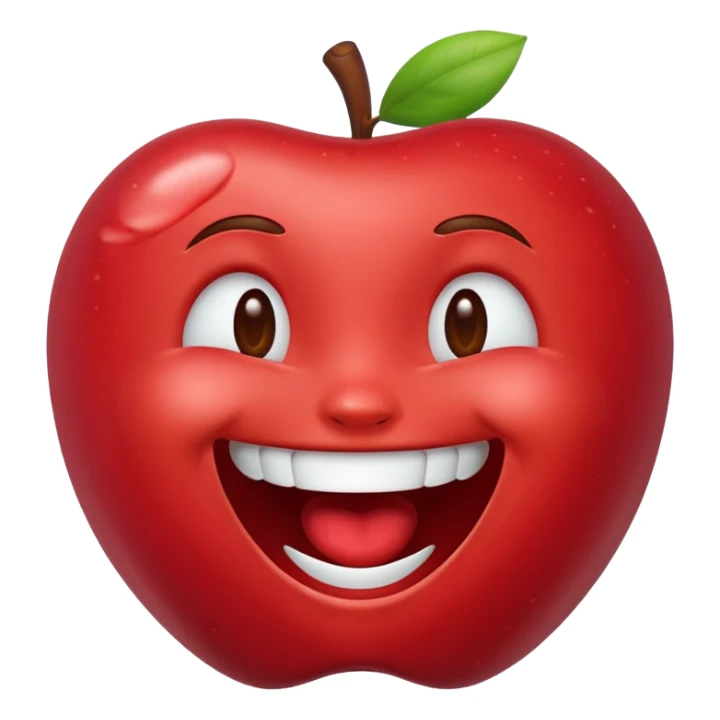 laughing face emoji, joyful expression, apple style sticker