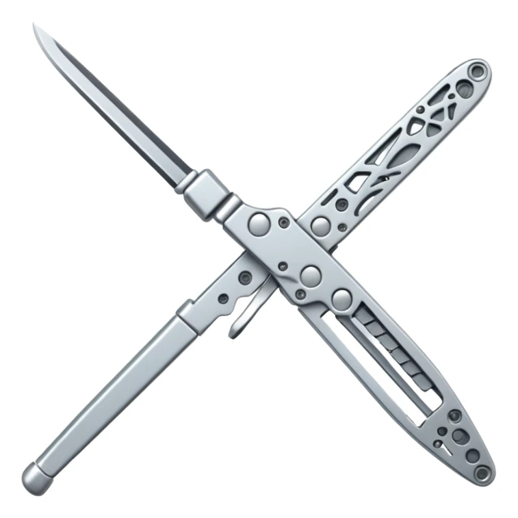 Silver colour butterfly knife not golden sticker