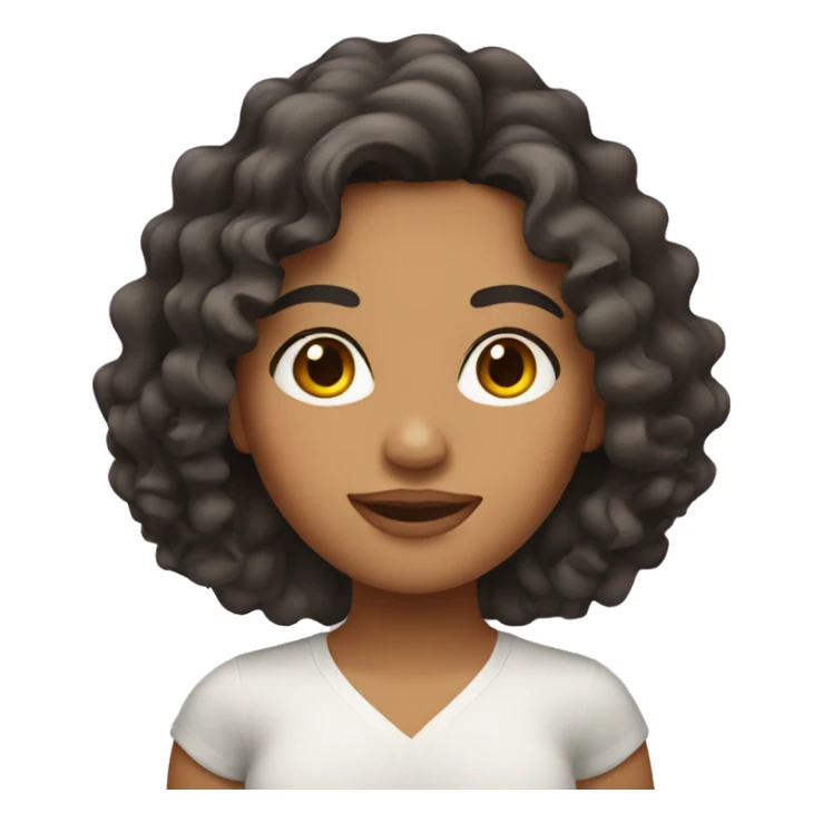 mexican girl with medium wavy curly hair  sticker