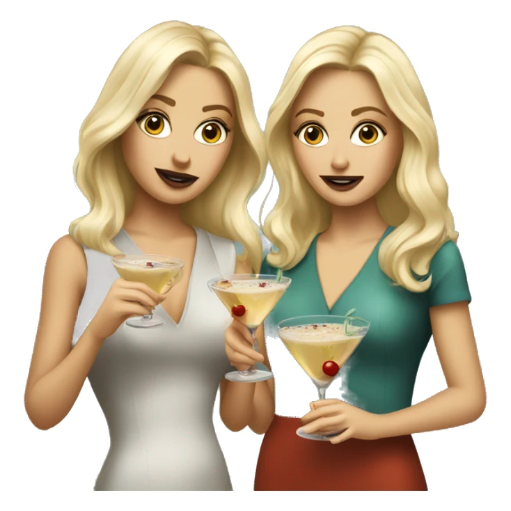 Two pretty blonde girls holding dirty martinis sticker