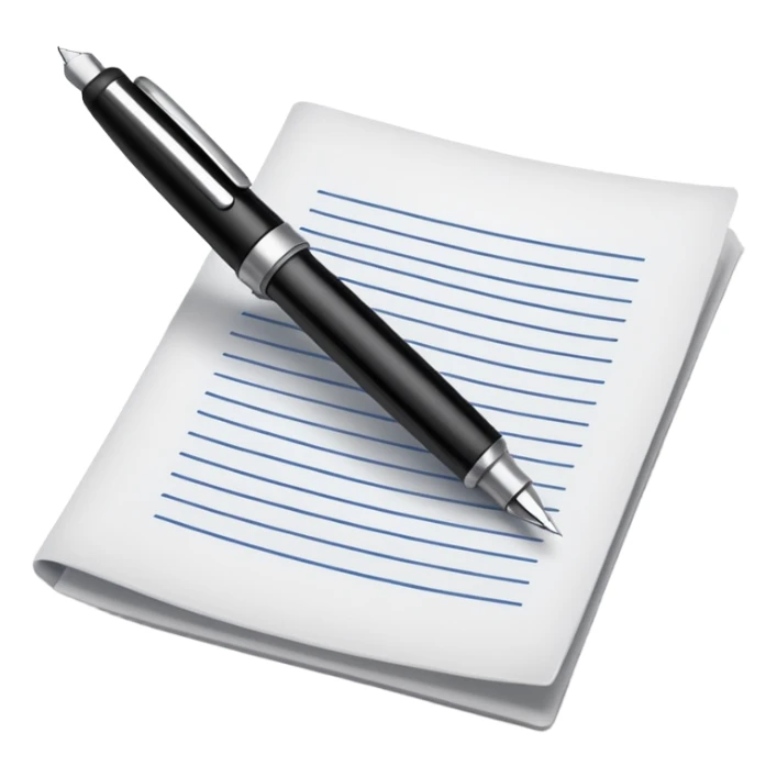 fountain pen and sheet of paper sticker