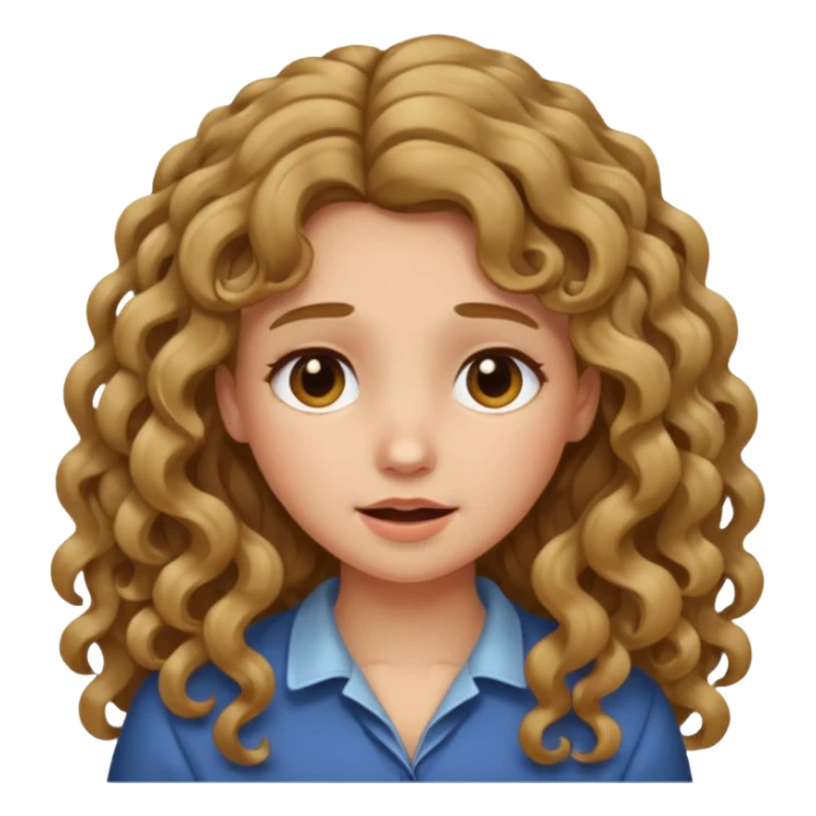 long Bronde curly hair girl bawling  sticker