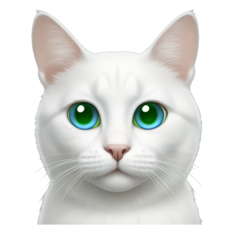 White cat with one blue eye and a green one  sticker