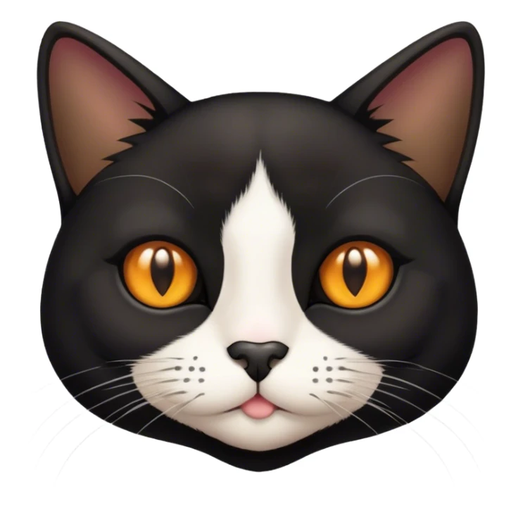black tuxedo cat with brown eyes sticker