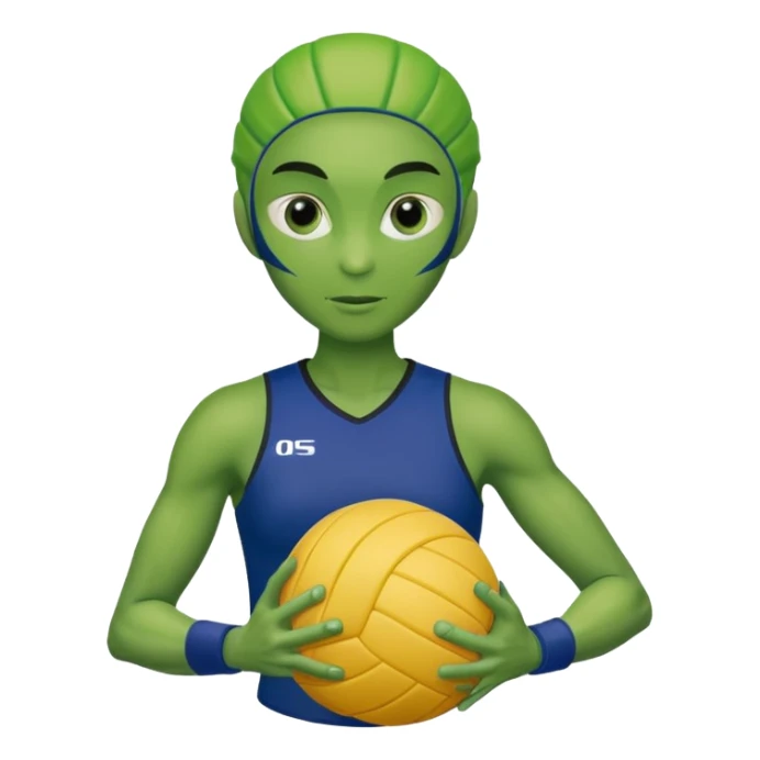 volleyball player, alien, with volleyball ball sticker