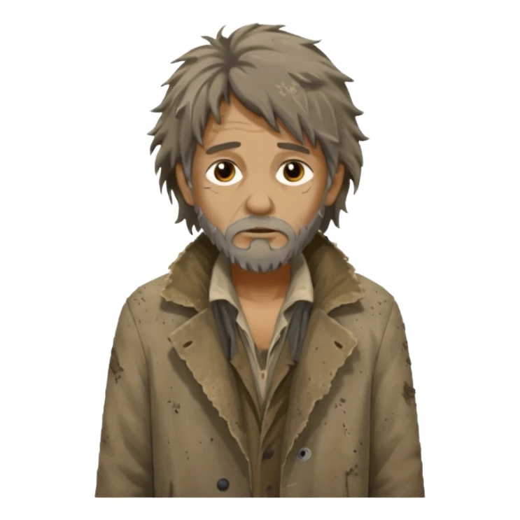 very dirty looking homeless person very very dirty sticker