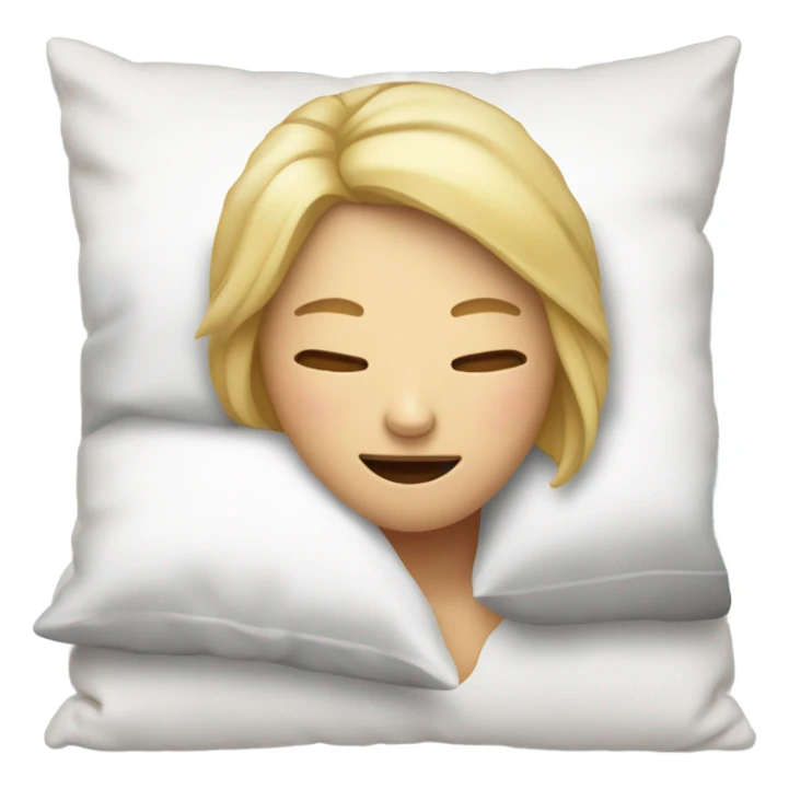 Lady with blonde hair laying on pillow with zzzz  sticker