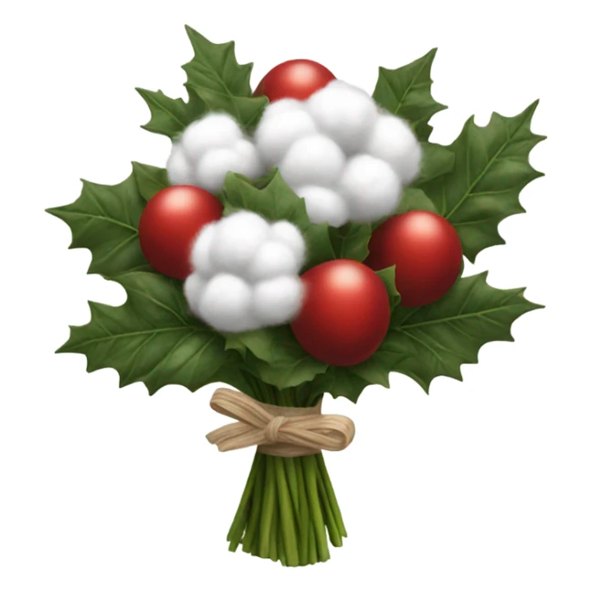 Realistic cristmas bouquet with Cotton sticker