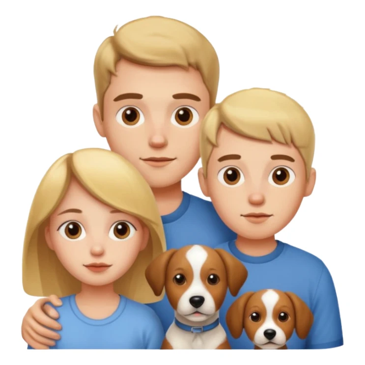 Brother and sister with dog faces  sticker