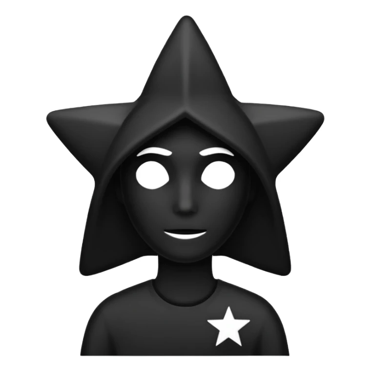 silhouette of a faceless person with a star sticker