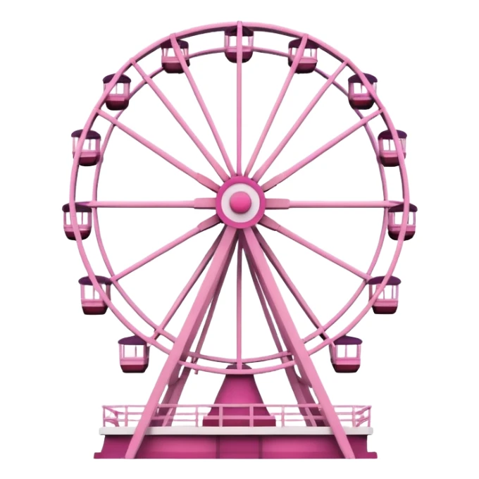 mix light pink dark pink and white girly theme park Ferris wheel sticker