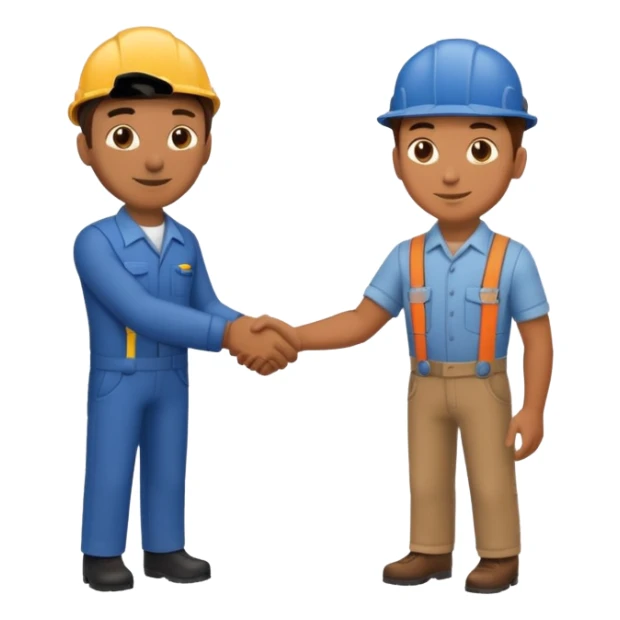 Mechanic and gentleman shaking hands sticker