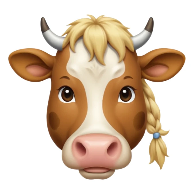 cow with long blonde hair sticker