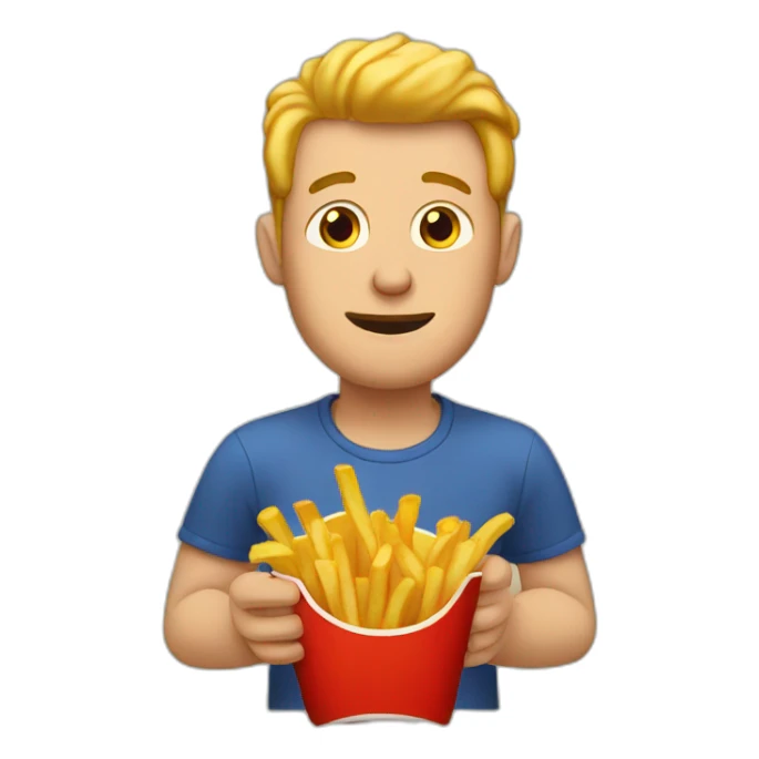 Man eating french fries sticker
