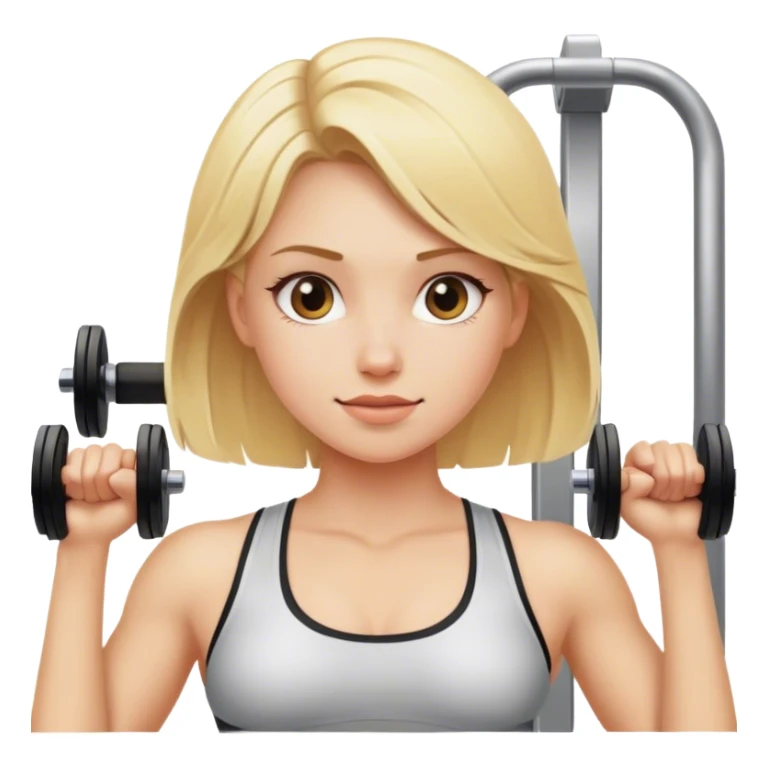 Realistic blonde girl at gym sticker