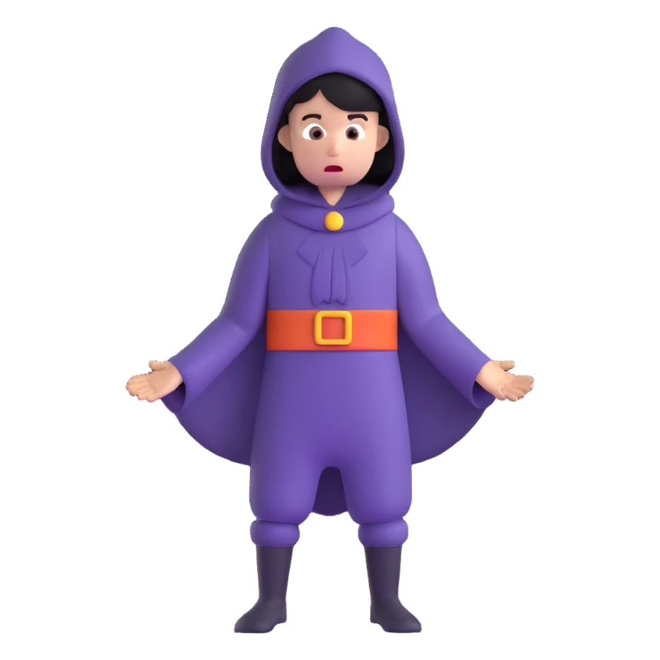 persona con expresión de miedo usando disfraz sticker