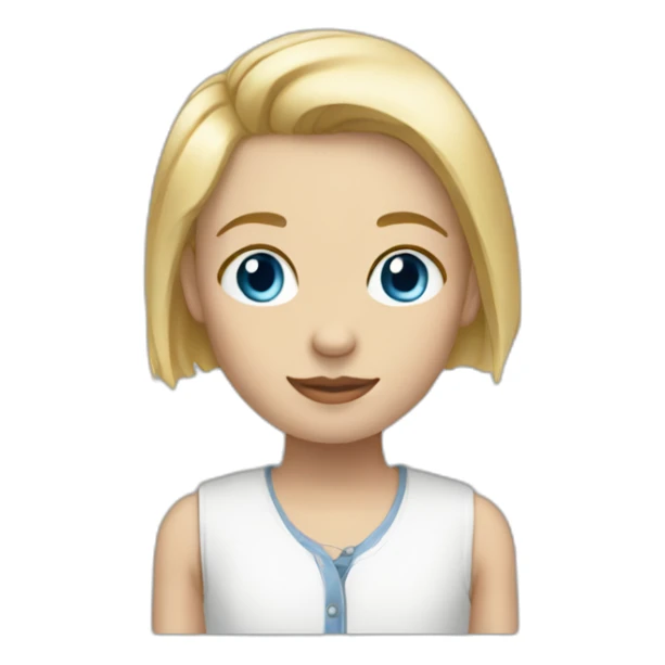 Blonde short girl blue eyes with tall boy sticker