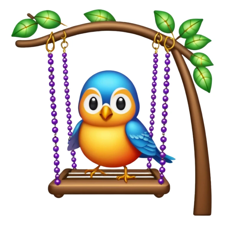 Swing with beads and bells for bird, birds wont sit right sticker