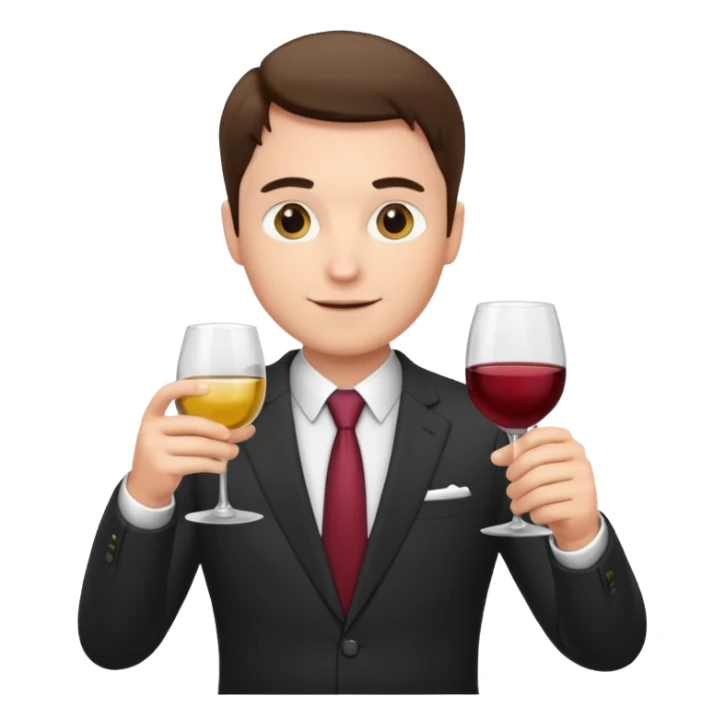 man with glass wearing suit sticker