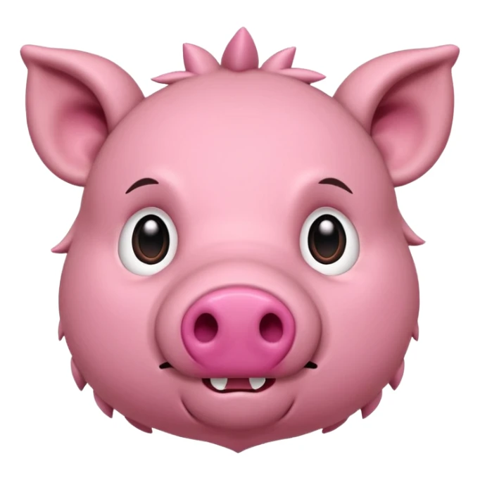 Chibi style stuffed animal boar. I has buttons for eyes and exaggerated stitching sticker