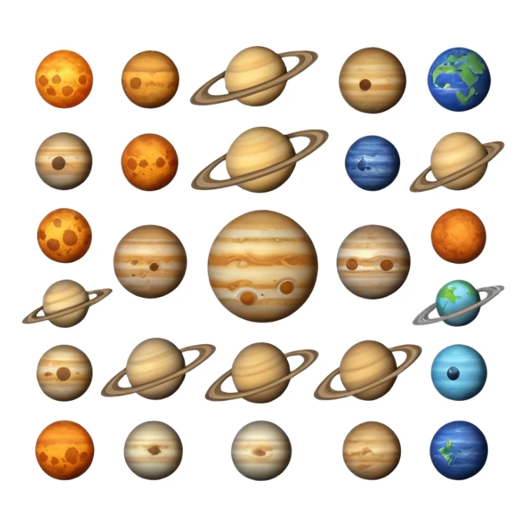 12 planets emojis I need a line for each planet mercury sticker
