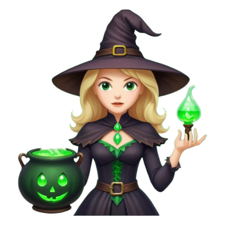 Nicole Kidman making green glowing potion in witch costume sticker