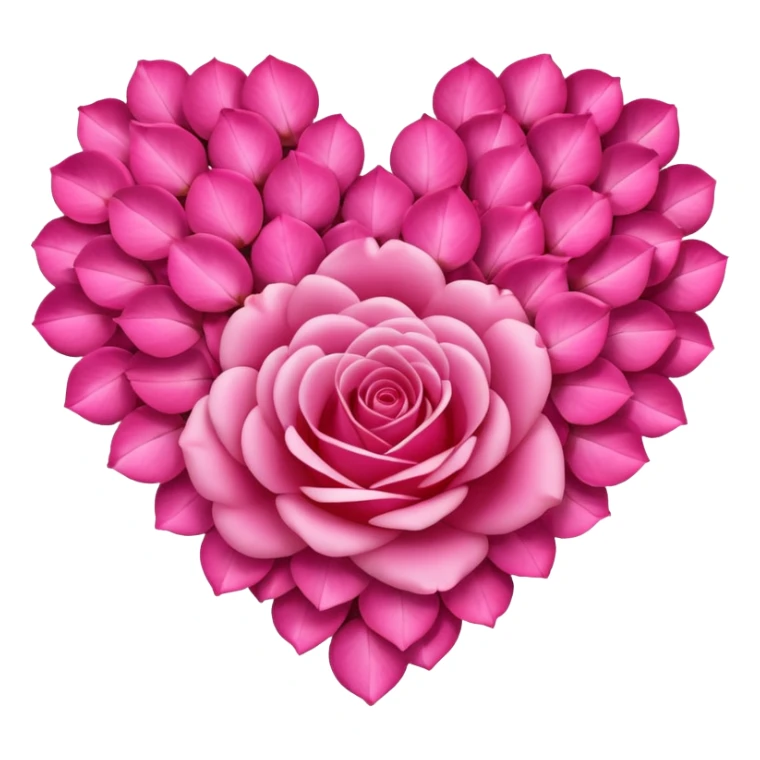 heart made of pink rose petals, delicate and romantic sticker