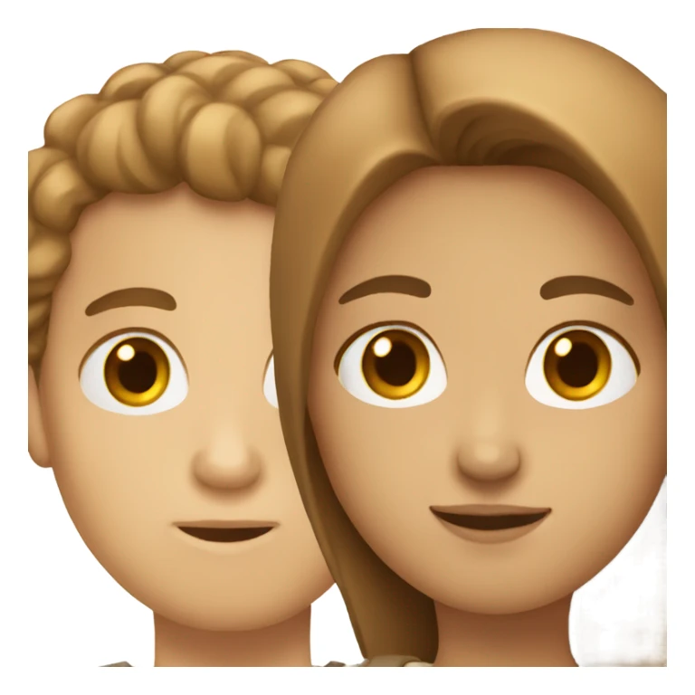 White Couple brown hair sticker