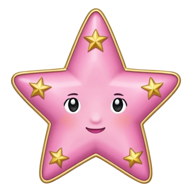 Pink star (flat, with little stars beside it) sticker