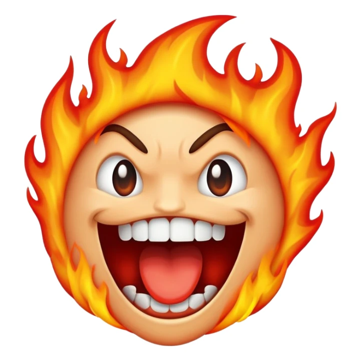 a cartoon mouth with flames coming out, spicy hot sensation sticker