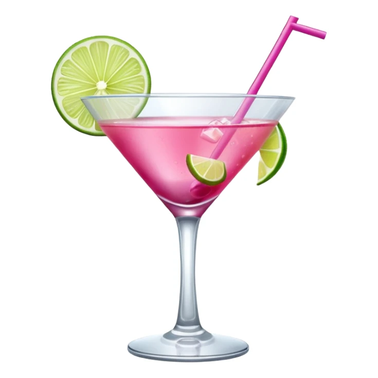 cosmopolitan with a piece of lime hanging from the rim sticker