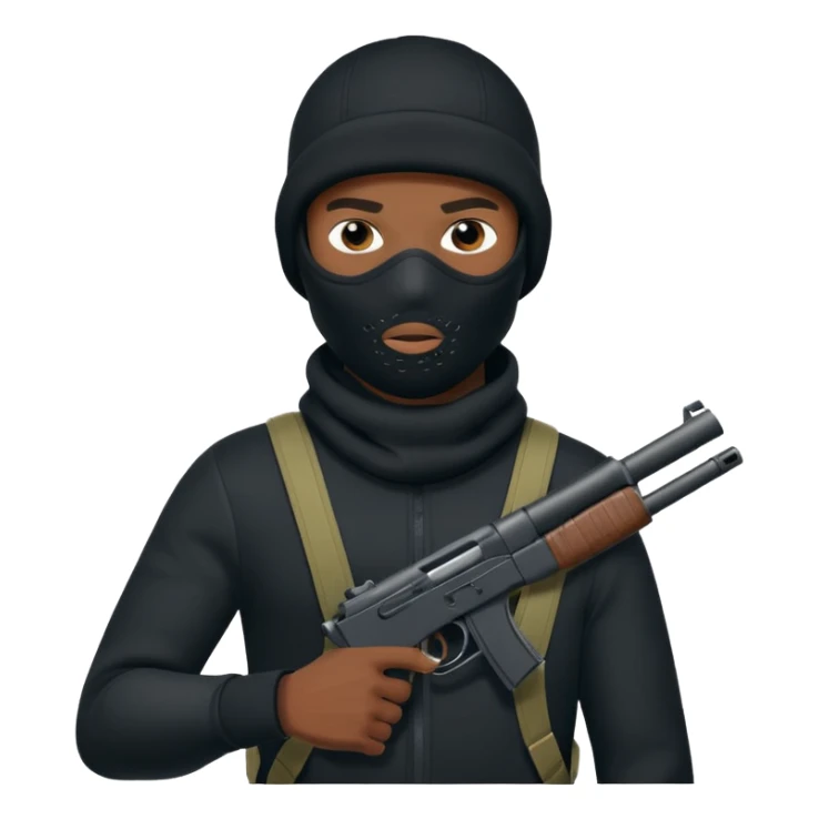 black Nike Ski mask tn guy with gun sticker