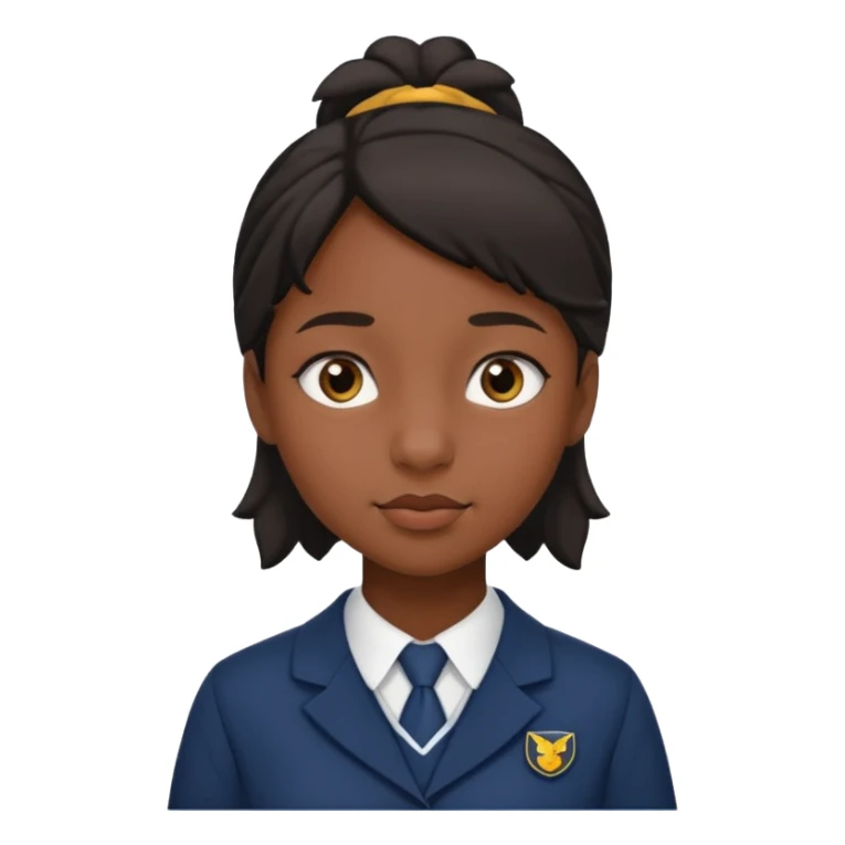 School uniform black girl. Right corner but more upturned nose sticker