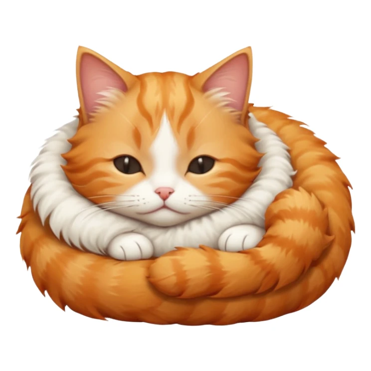 ginger and white small cat sleeping in weird position sticker