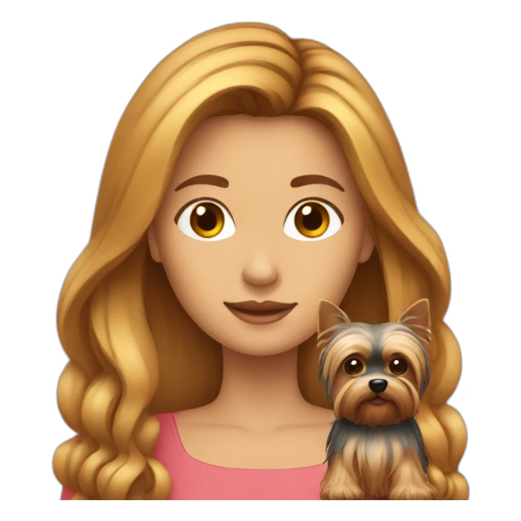 Lady—longhair-with-yorkie-on-hand sticker