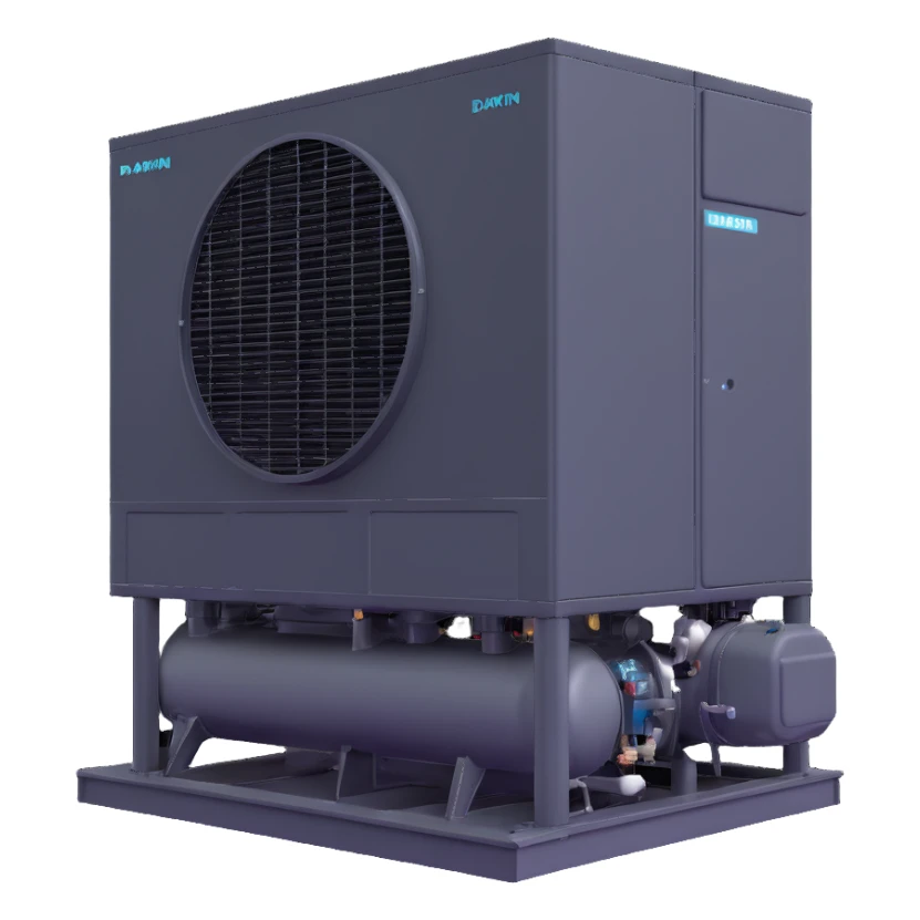 Daikin industrial chiller unit, large commercial cooling equipment sticker